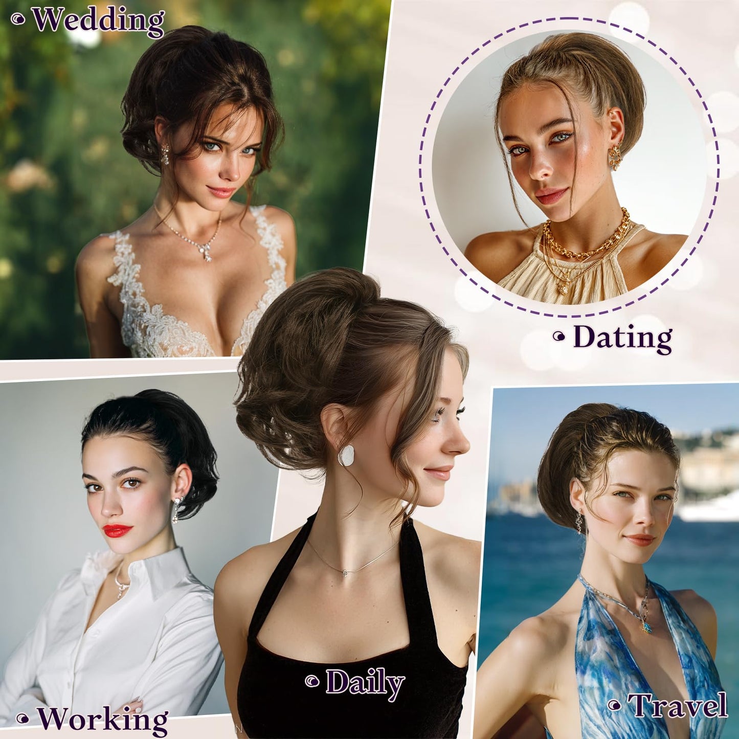 RUWISS Claw Clip Short Human Hair Ponytail Extension with Bendable Metals for DIY Styles, Straight Messy Bun Hair Piece for Women Thick Hairpieces for Daily Wear, 9 Inch Dark Brown