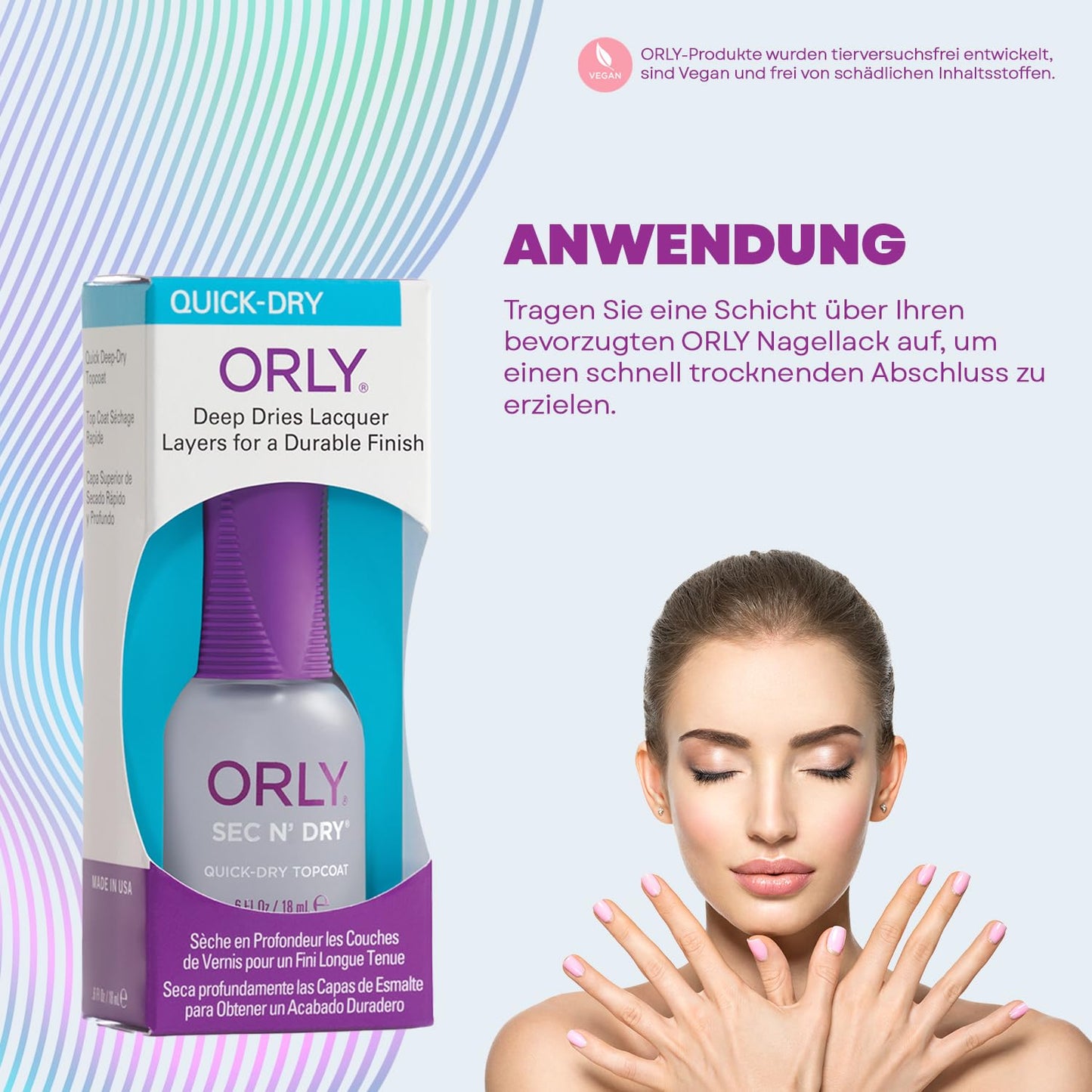Orly Sec'n Dry Nail Dryer - Fast-Drying Formula, 0.6 oz (Pack of 2)
