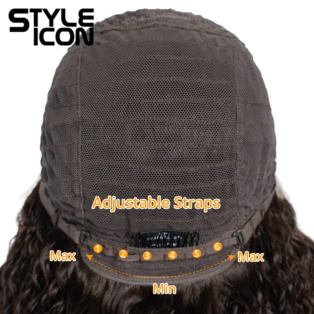 Style Icon 30" Long Curly Wig Ombre Lace Front Wig for women Heat Resistant Replacement Wig Density 130% Synthetic Wig (30 Inch, TT6/30W)