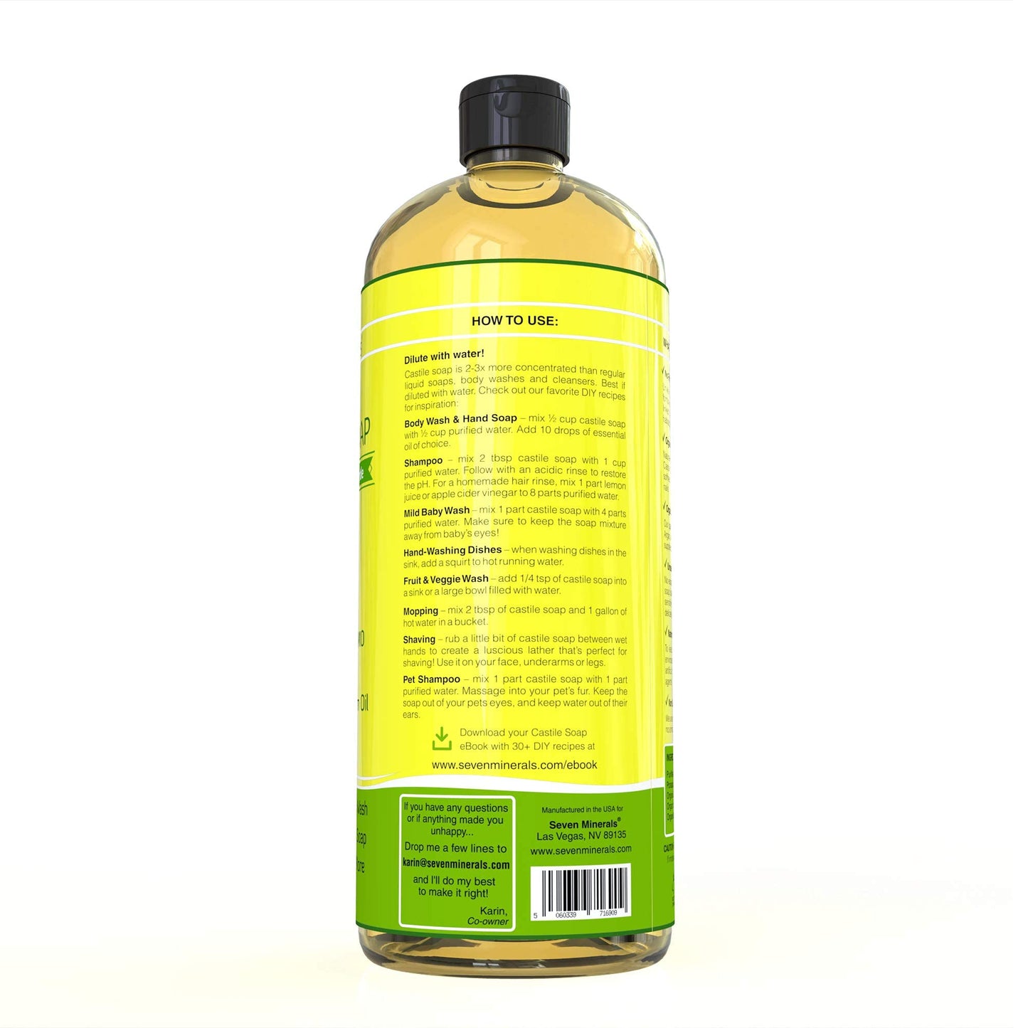 Seven Minerals EWG Verified Unscented Castile Soap & Sweet Orange Castile Soap