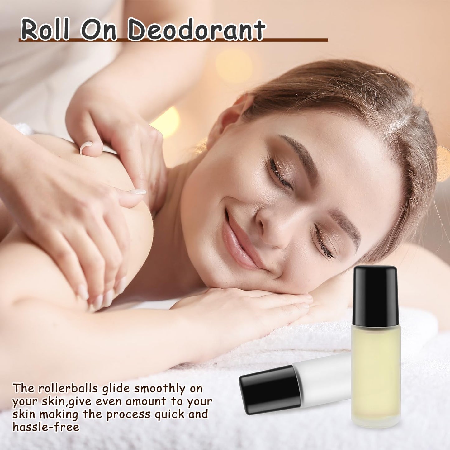 DMuuuDM Large Glass Roll On Bottles,Empty Glass Deodorant Roller Bottles With Large Plastic Roller Ball for Essential Oil,Deodorant,Castor Oil,Body Oil-Dispense Containers for Pains (Clear, 1oz/30ml)