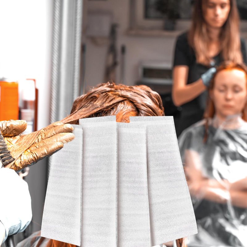 Yarlung 300 Pcs Hair Dye Paper Foam Hair Wraps, Professional Hair Dyeing Isolation Sheets, Hair Coloring Mesh Hair Highlighting Strips for Hair Styling Salon Barber