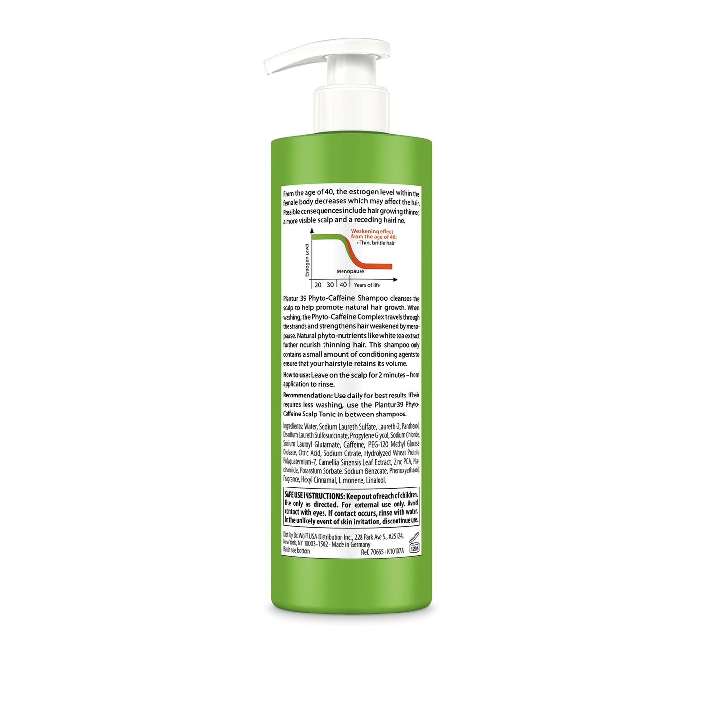 Plantur 39 Fine and Brittle Hair Shampoo (16.9 fl oz) I Phyto-Caffeine Formula I Promotes Natural Growth I For Women's Thinning Hair