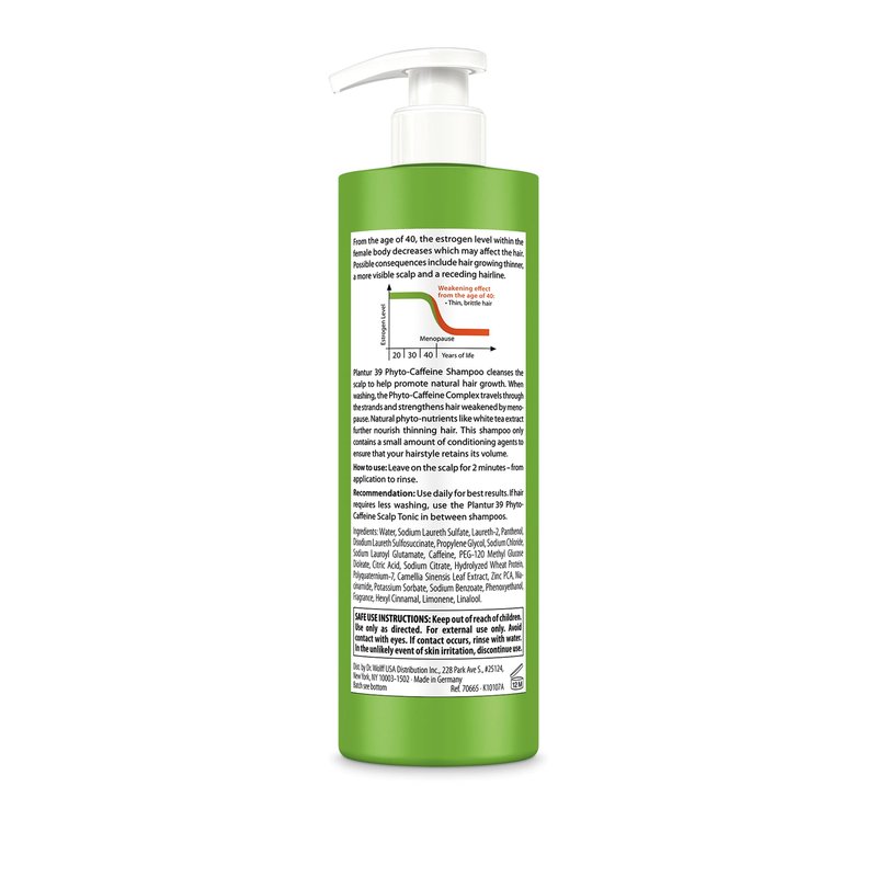 Plantur 39 Fine and Brittle Hair Shampoo (16.9 fl oz) I Phyto-Caffeine Formula I Promotes Natural Growth I For Women's Thinning Hair