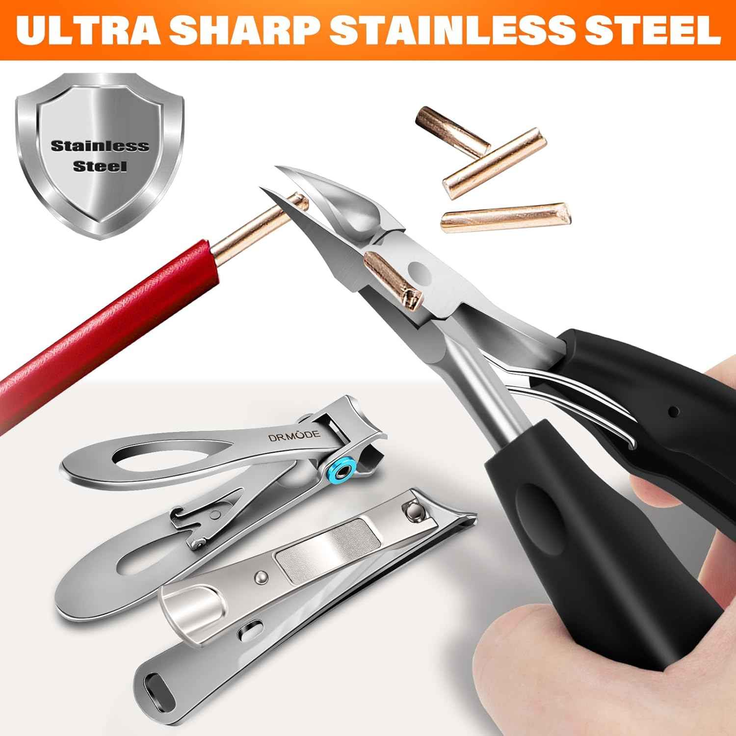 Slanted Toenail Clippers for Thick Toenails - Angled Head Nail Trimmers for Seniors