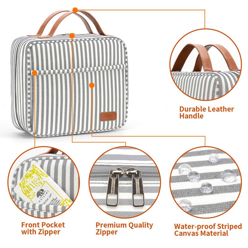 Bosidu Hanging Travel Toiletry Bag, Large Capacity Cosmetic Travel Toiletry Organizer for Women with 4 Compartments & 1 Sturdy Hook, Perfect for Daily Use/Valentines' Day