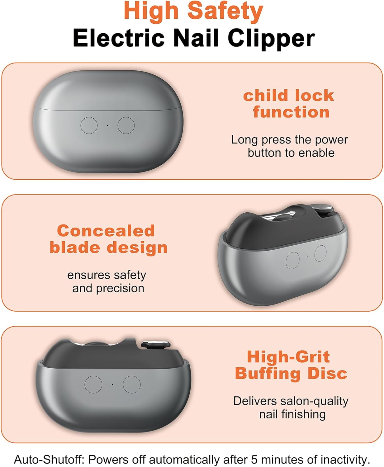 2-in-1 Electric Nail Clipper & Trimmer with LED Light - Dual Speed for All Ages (M8-Pink)