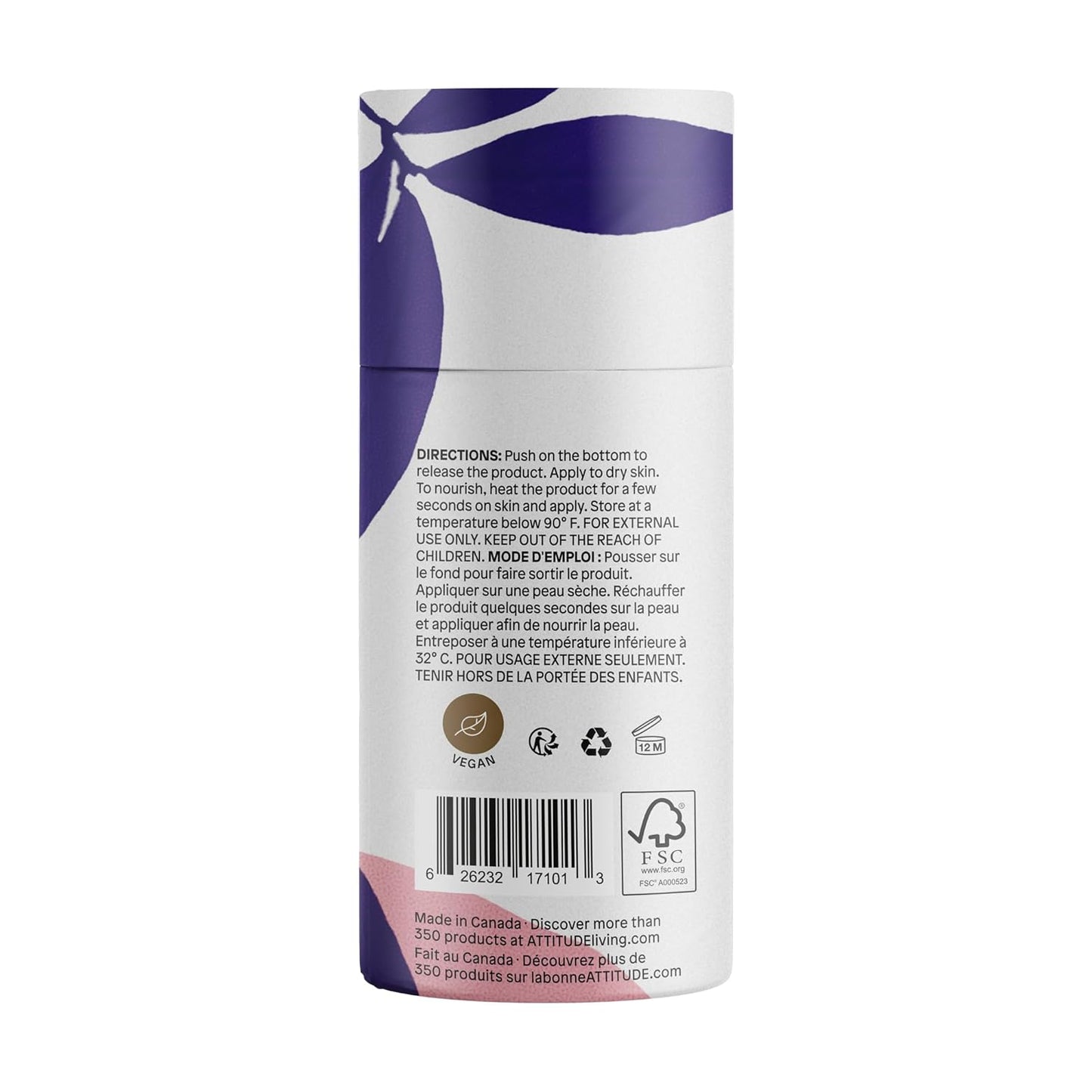 ATTITUDE Body Butter - Natural Shea & Cocoa Moisturizer for All Skin Types | Vegan Sandalwood, 2.87 Fl Oz