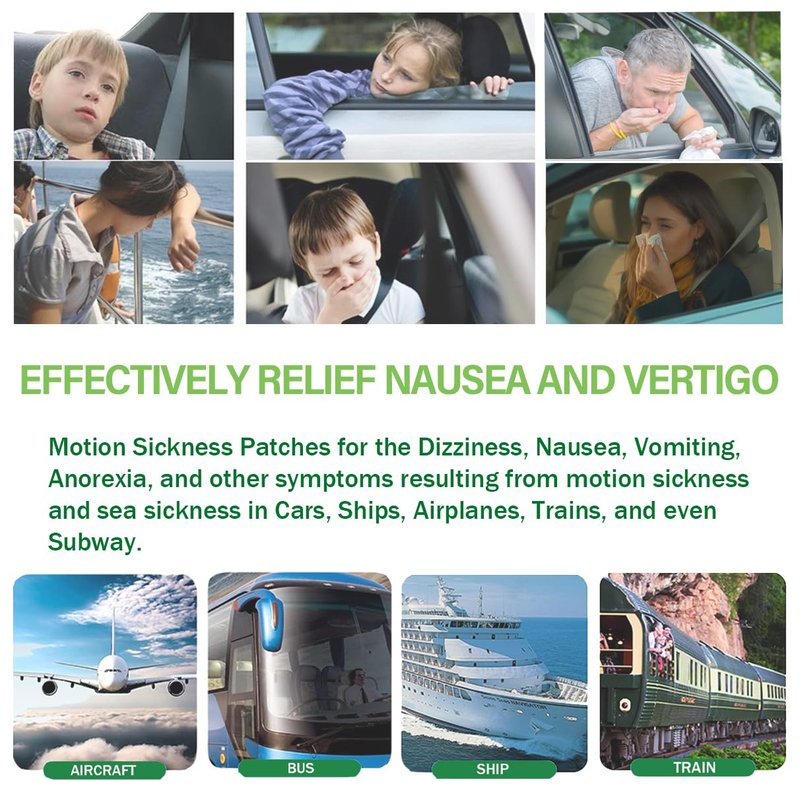 (2026 New) Motion Sickness Patches Non Drowsy, 100% Natural Sea Sickness Patch(Efficient– Lasts 72 Hours)-for Car Airplane Ship Altitude Sickness(Travel Essentials)-for Adults and Kids(24 Count)