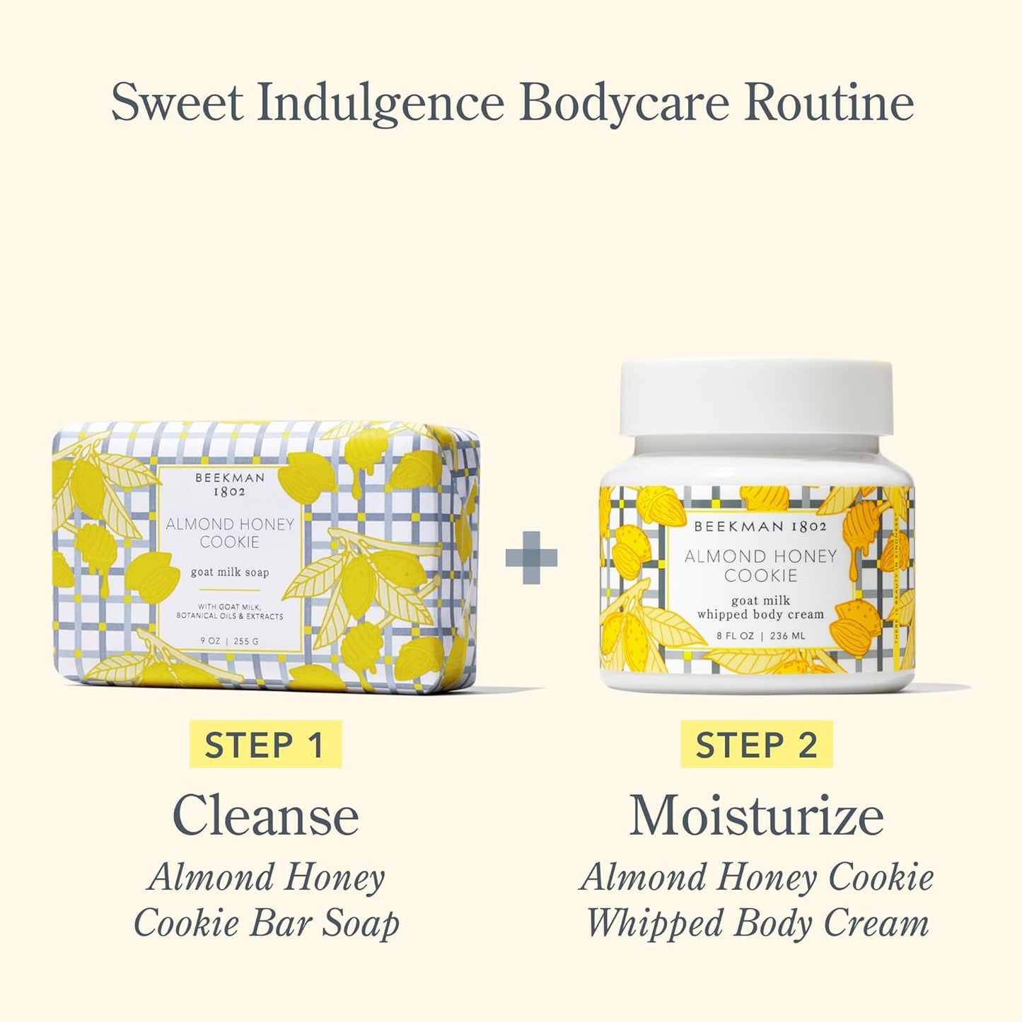 Beekman 1802 Whipped Body Cream - Hydrating Goat Milk Lotion with Shea Butter & Vitamin E | Almond Honey Cookie 8 oz