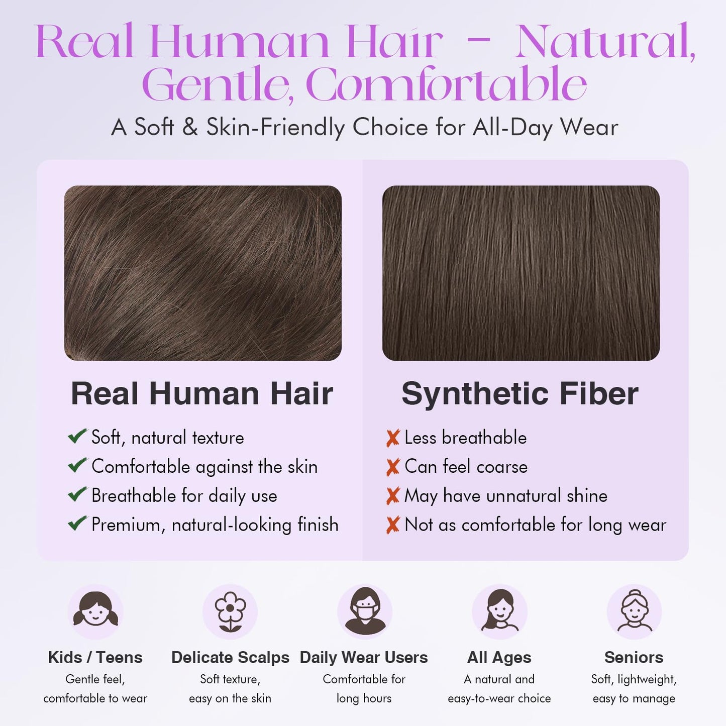 SOFEIYAN Human Hair Bun 100% Real Human Hair 16g Messy Bun Natural Tousled Stretchy Fluffy Donut Updo Elegant Chignon with Elastic Rubber Band Fake Bun Hair Piece for Women - Dark Brown