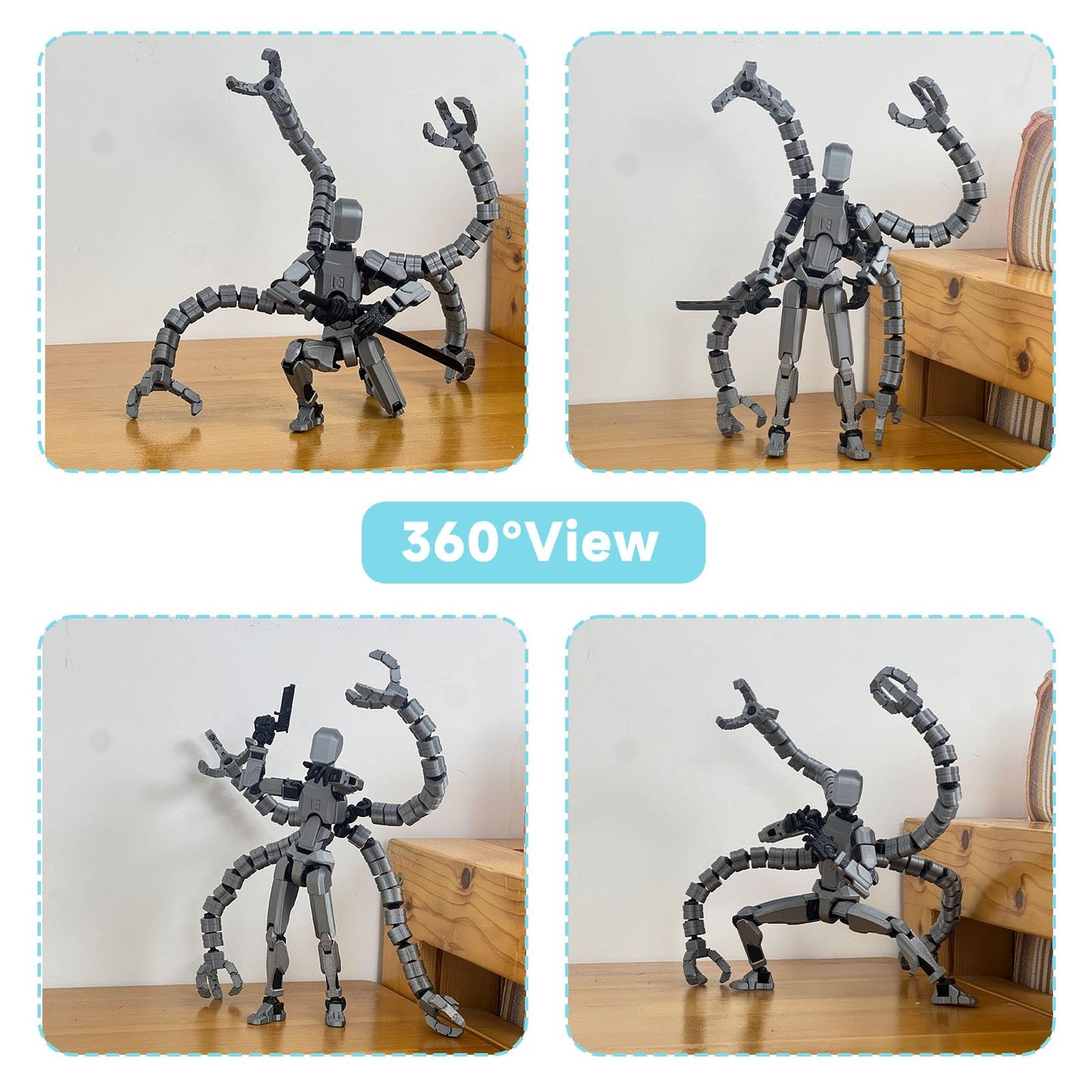 PkghoKids Assembly Completed T 3D Printed Dummy Robot 13 Action Figure