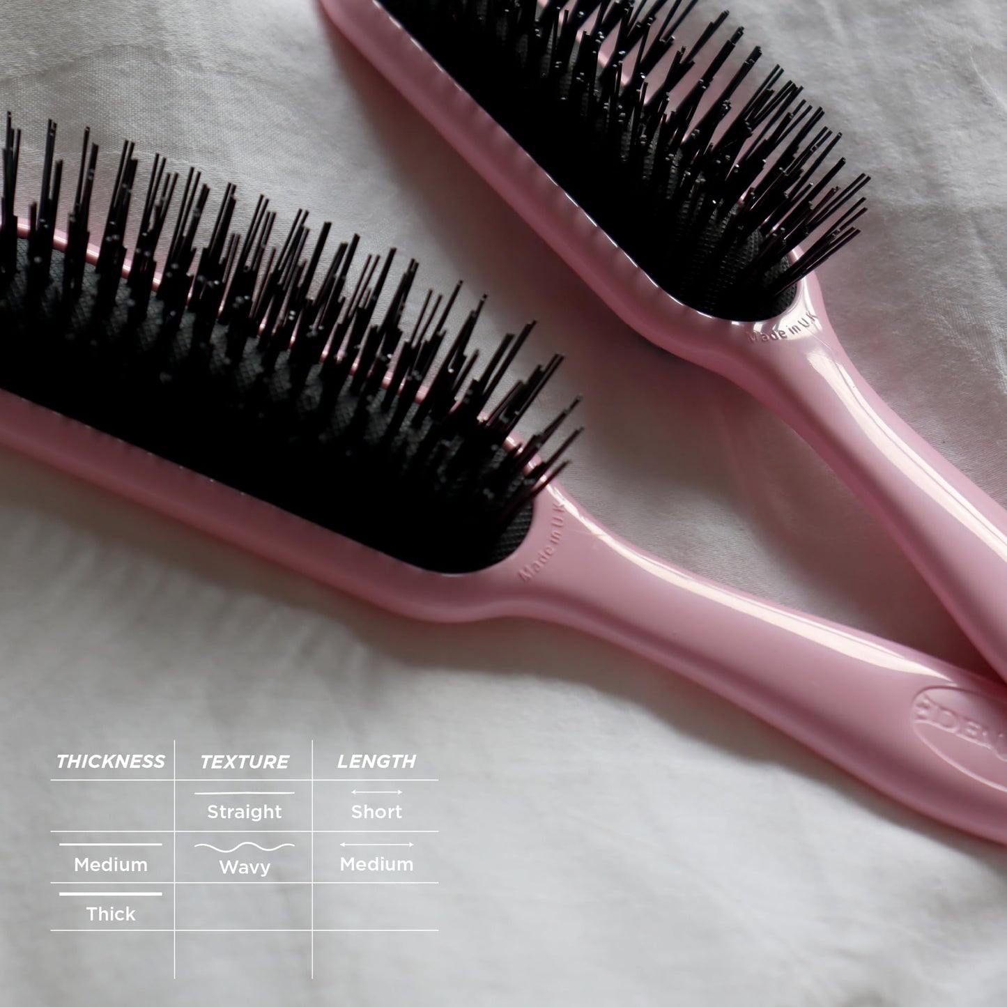 Denman Mini Deatngling Hairbrush for Short Hair - Gentle Wet & Dry Knot Remover for Kids and Adults, D90 Pink Crush