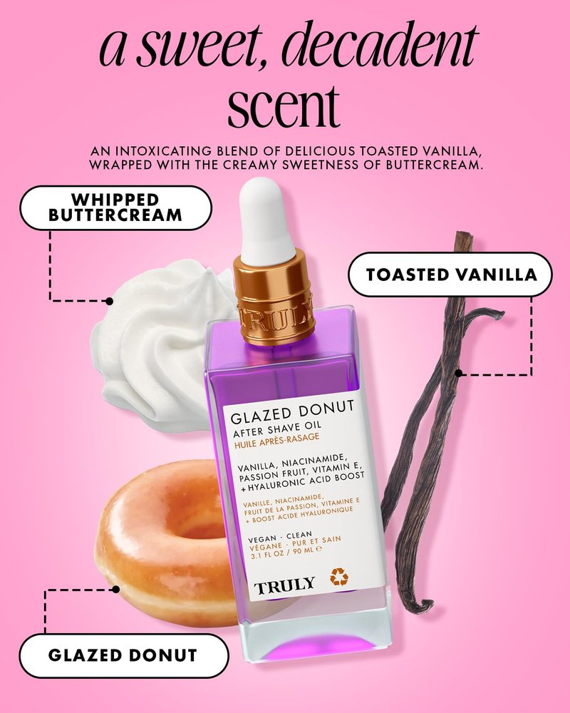 Truly Beauty Glazed Donut After Shave Oil - Razor Bumps Treatment for Women, Razor Bump and Ingrown Hair Treatment for Bikini Area - 3.1 OZ