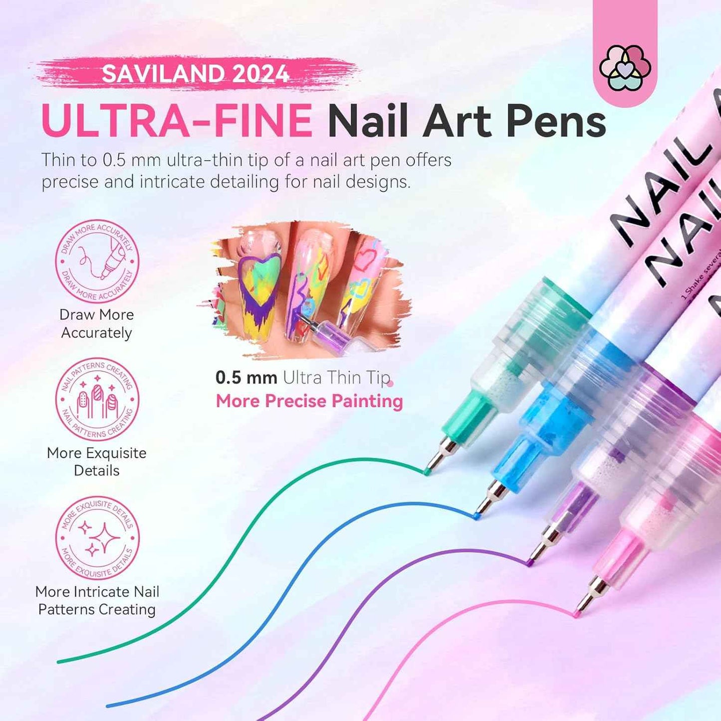 Nail Art Supplies Kit with 12 Color Nail Polish Pens & PU Leather Organizer Bag - Includes Nail Lamp & Manicure Tools