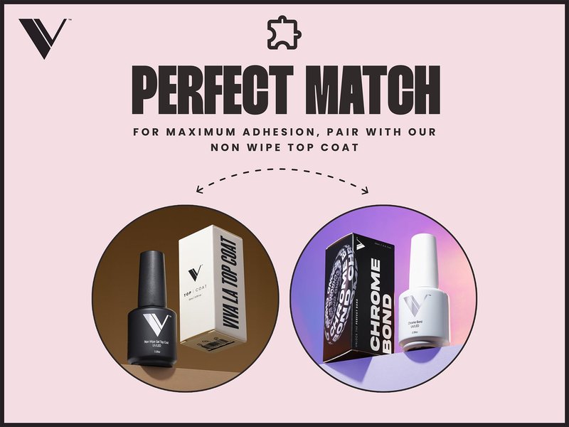 V Beauty Pure Chrome Nail Bond - Chrome Base Coat, Precise Powder Placement with Maximum Retention, Beginner-Friendly Formula, Protects Against Lifting and Chipping - 15 mL