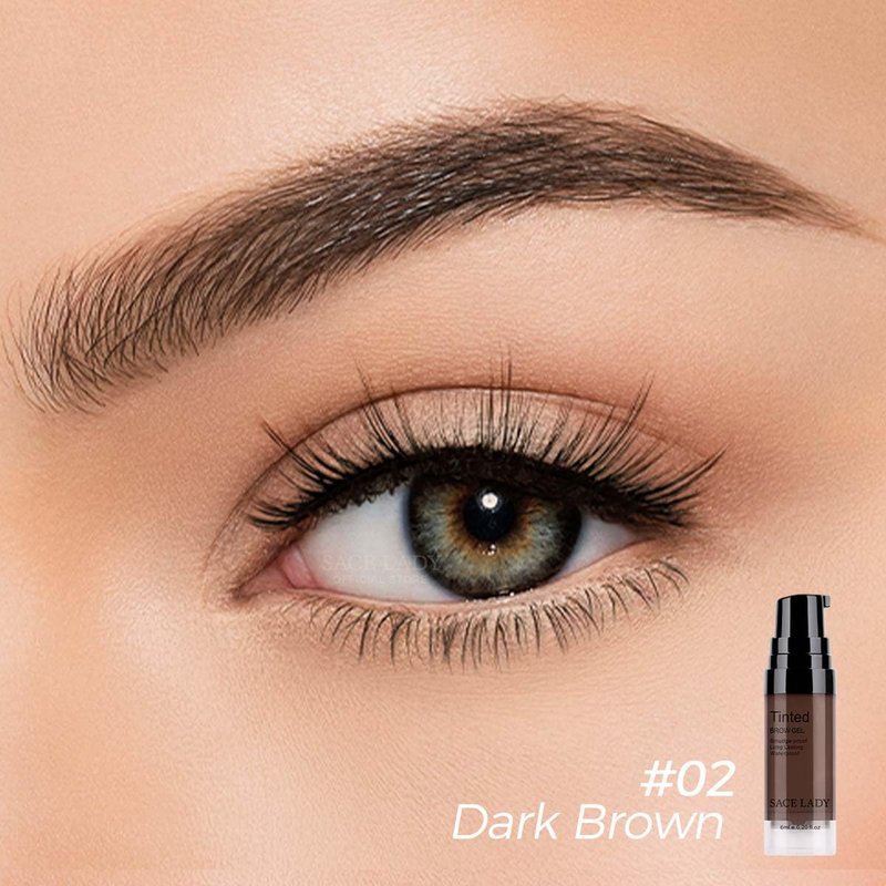 SACE LADY 3D Eyebrow Gel Long Lasting 24 Hours Waterproof Smudge-proof Brow Cream Makeup Kit (02 DARK BROWN, 0.2Fl Oz)