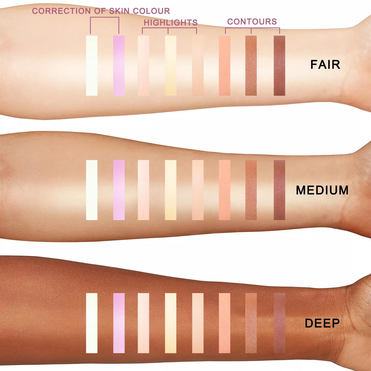Youngfocus Cosmetics Cream Contour Highlighter Makeup Palette, Best 8 Color Blendable Bronzer Contour Kit, Vegan Cruelty Free Hypoallergenic Face Sculpting Makeup for Beginners