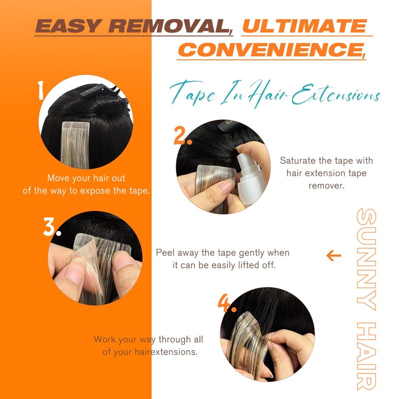 Sunny Hair Natural Black Tape in Hair Extensions Human Hair