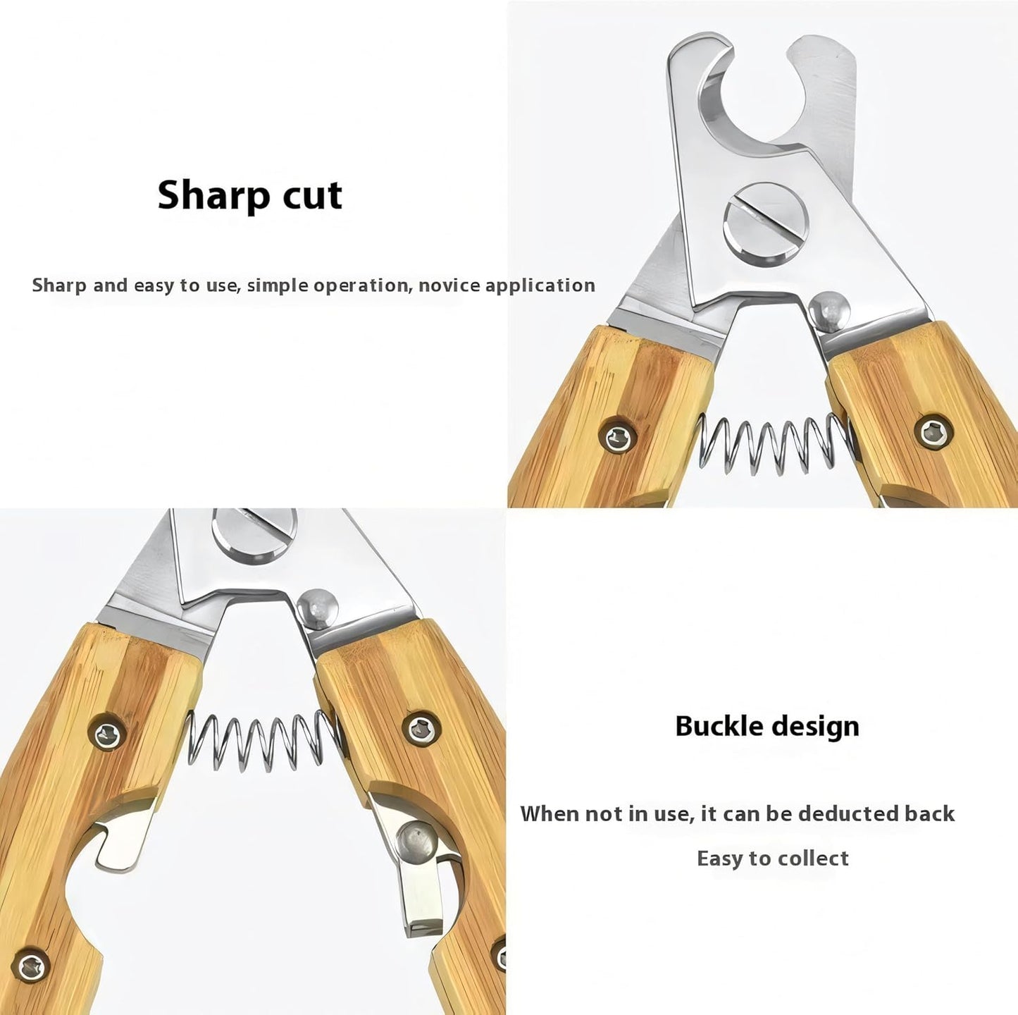 Pet Nail Clippers for Dogs & Cats - Stainless Steel Grooming Tool with Safe Grip, Eco-Friendly Design