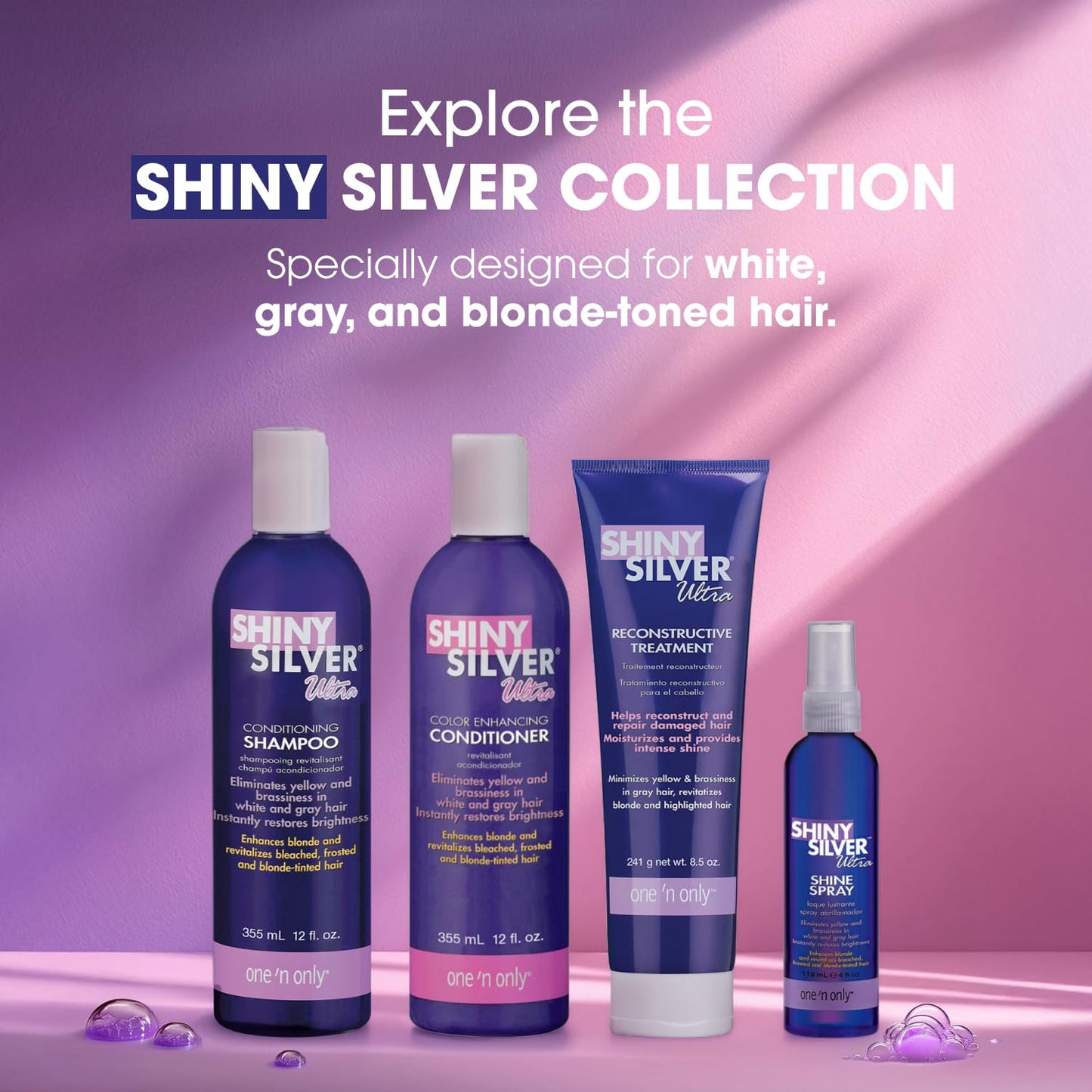 Ultra Shine Spray for Purple Hair - Brightening Gloss with UV & Thermal Protection | 4 oz for Enhanced Color & Damage Repair