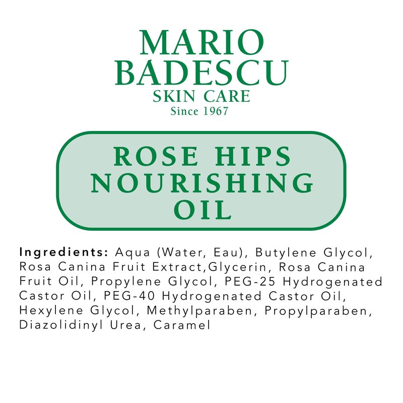 Mario Badescu Rose Hips Nourishing Oil for Combination, Dry and Sensitive Skin Facial Oil that Moisturizes & Smoothes Formulated with Rosehip Extract & Castor Oil 1 FL OZ (Pack of 1)