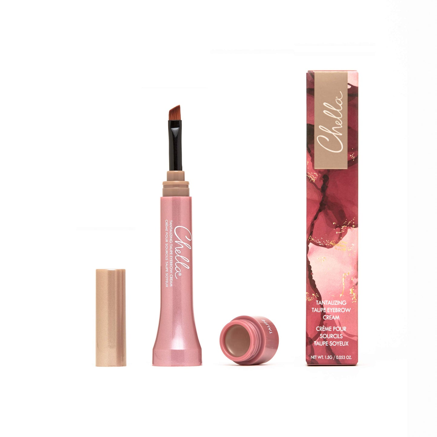 Chella Eyebrow Cream, Tantalizing Taupe - Vegan, Cruelty Free, Paraben Free, Gluten Free Eyebrow Pomade Makeup - Long Wearing, Velvet Consistency, Water Proof