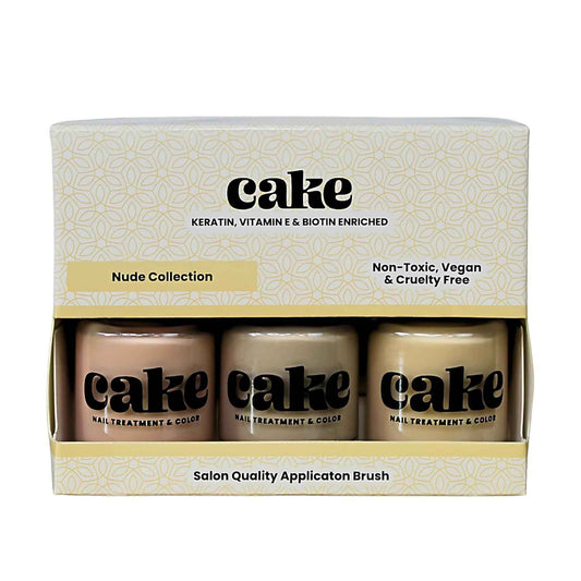 Non-Toxic Nail Polish 3-Pack - Strengthener & Growth for Damaged Nails, Quick Dry Nude Collection