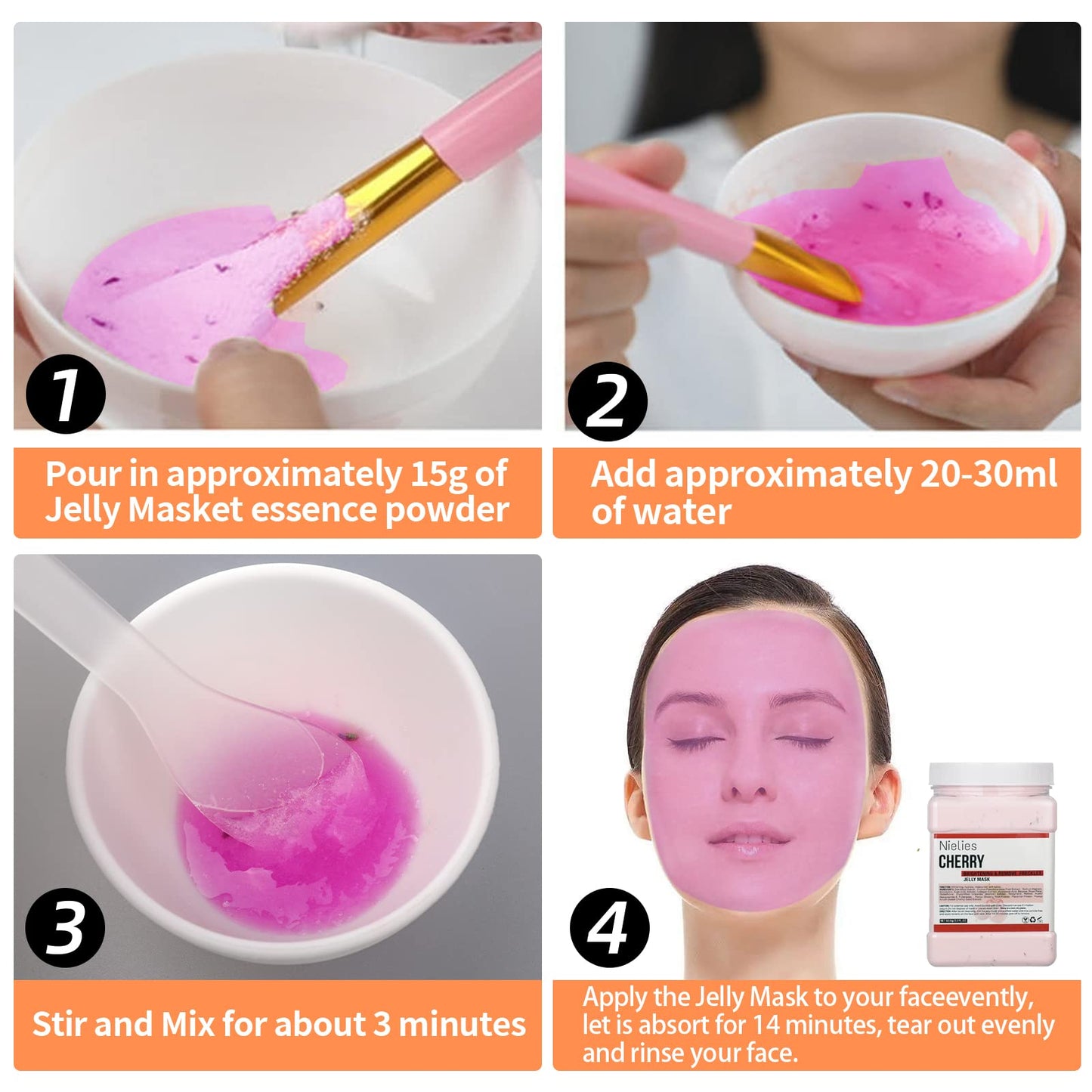 Nielies Cherry & Pure Himala Yan Jelly Mask, Jelly Mask for Facials Professionals, Jelly Face Mask, Vajacial mask