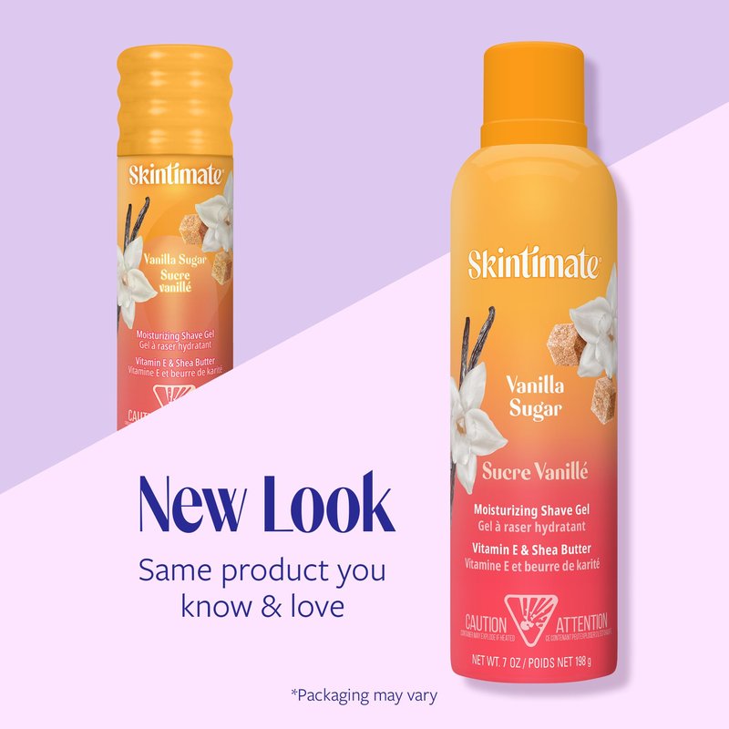 Skintimate Vanilla Sugar Shave Gel for Women | Skintimate Shaving Cream for Women, Womens Shaving Cream, Shave Cream, Shaving Foam, Womens Shave Gel with Vitamin E & Shea Butter, 7oz - Pack of 6