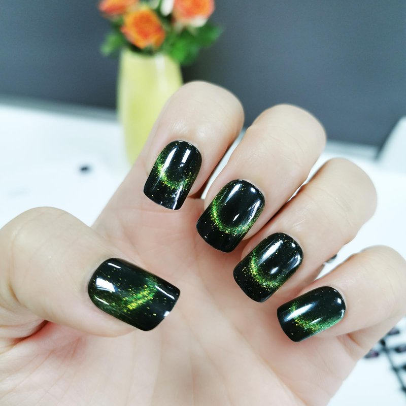 RUNE&SUKYCES Cat eye 150pcs 5 colors press on nails short,nail tips square,acrylic nail kit,fake nails,nails press ons,nail supplies,press ons,summer nails,nail kit acrylic set