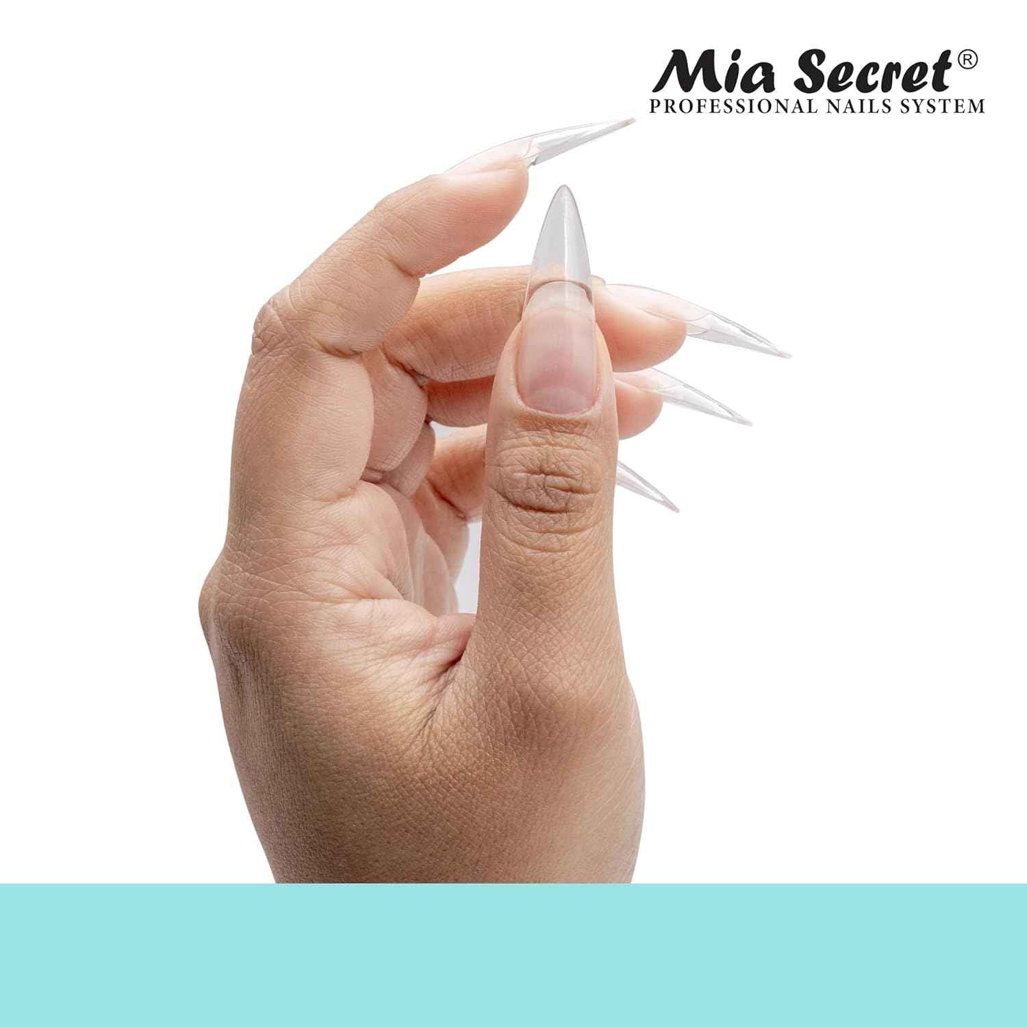 Clear Soft Gel Nail Tips - Mia Secret Stiletto 504 Tips for Salon & DIY Use