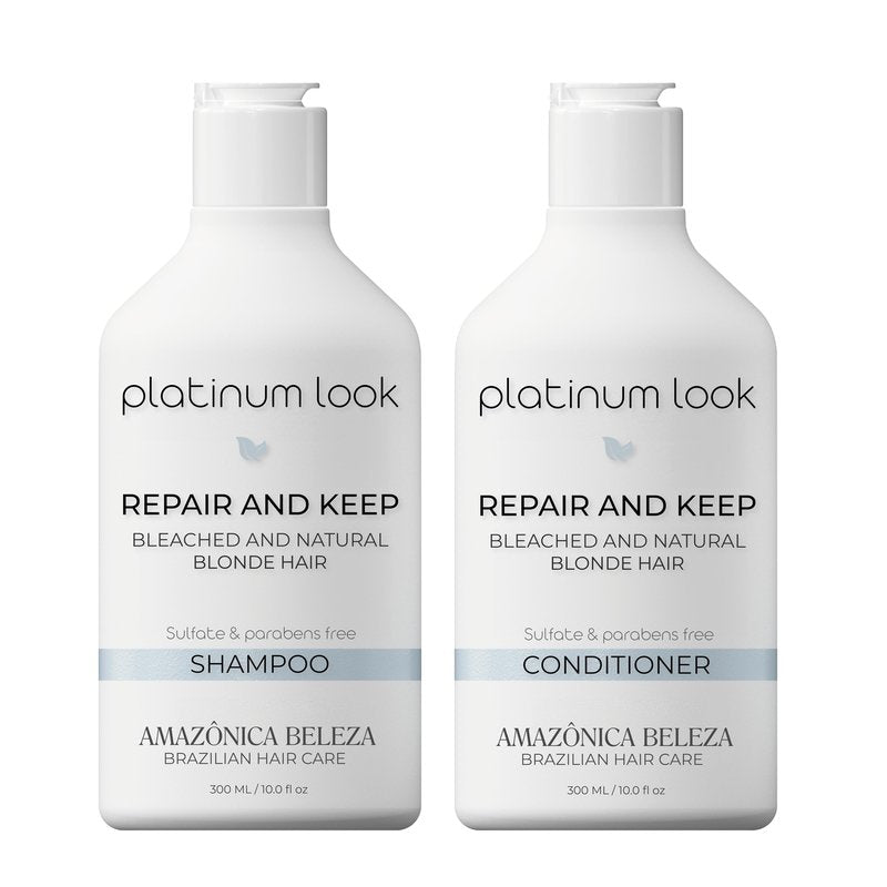 Purple Shampoo and Conditioner Set for Blonde Silver and Highlighted Hair, Neutralizes Brassy Tones While Hydrating and Repairing Dry Damaged Hair, Sulfate Free, 10 Oz