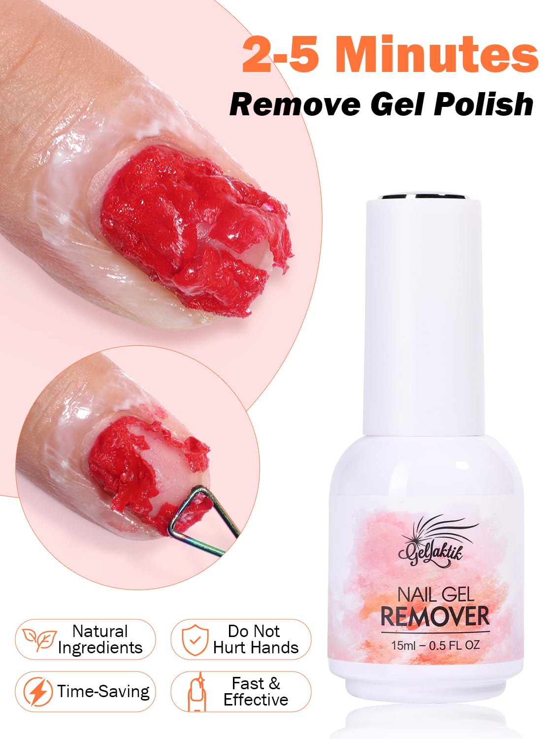 Gel Polish Remover Kit - 3 x 18ml with Cuticle Oil & Liquid Latex Tape, Fast 3-5 Min Removal