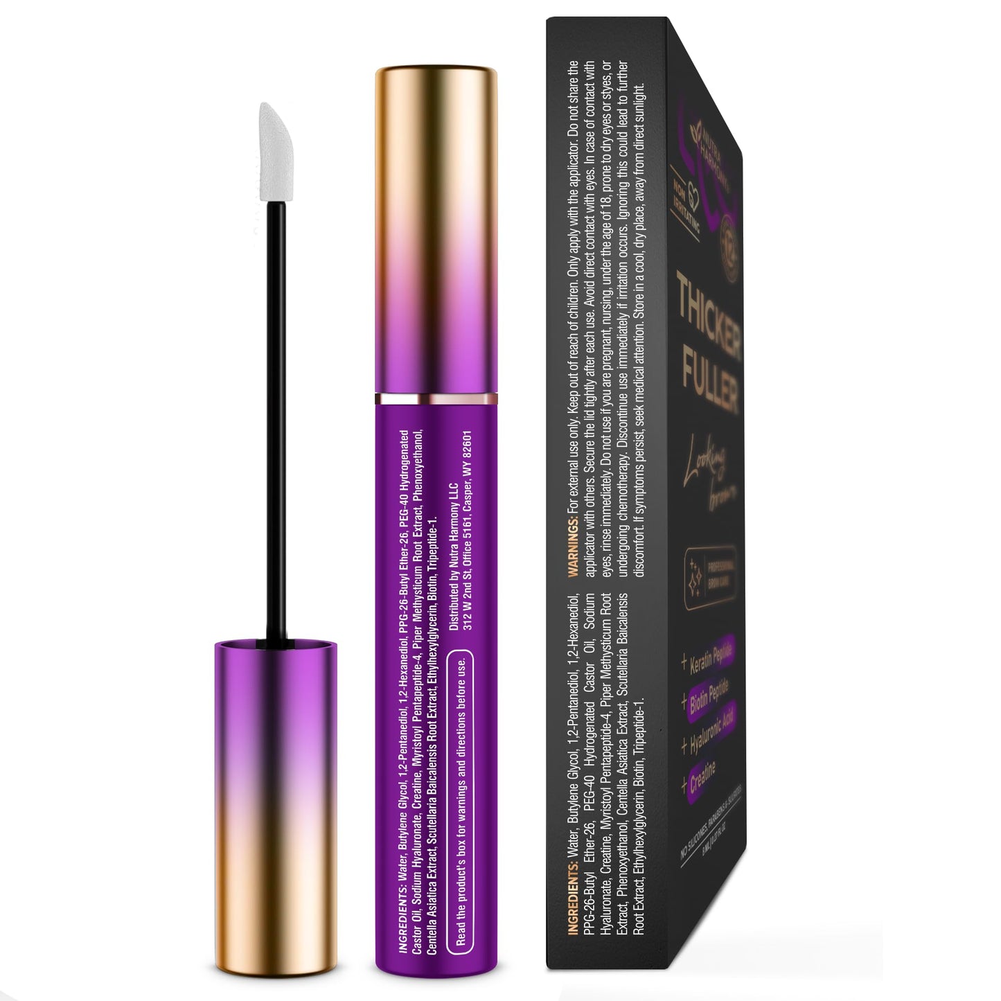 Eyebrow Growth Serum – Peptide Brow Serum for Fuller, Thicker Looking Brows – Biotin & Hyaluronic Acid Conditioning Formula for Sparse, Thin & Patchy Brows, Lightweight Advanced Brow Care, 0.27 fl oz
