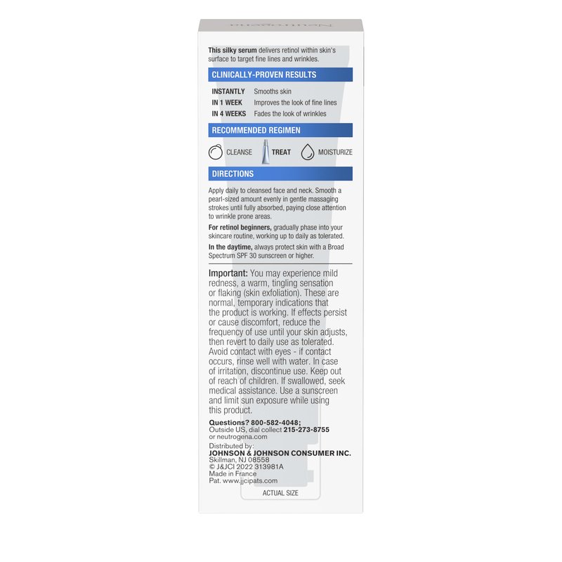 Neutrogena Rapid Wrinkle Repair Retinol Face Serum, Daily Anti-Aging Serum for Face with Retinol & Hyaluronic Acid to Fight Fine Lines, Wrinkles, & Dark Spots, 1 fl. oz