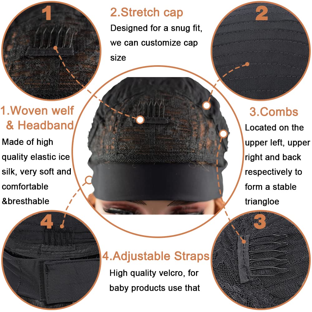 YiweYowe 32 Inch #33 Reddish Brown Headband Wig Human Hair 150% Density Grade 8A Unprocessed Brazilian Virgin Hairs Machine Made Auburn Brown Water Wave Headband Wig Human Hair None Lace Front Wig