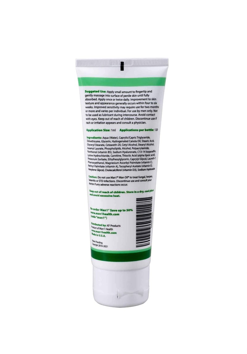 Man1 Man Oil Penile Health Cream - Advanced Care, treat dry, red, cracked, discolored, irritated or peeling male skin