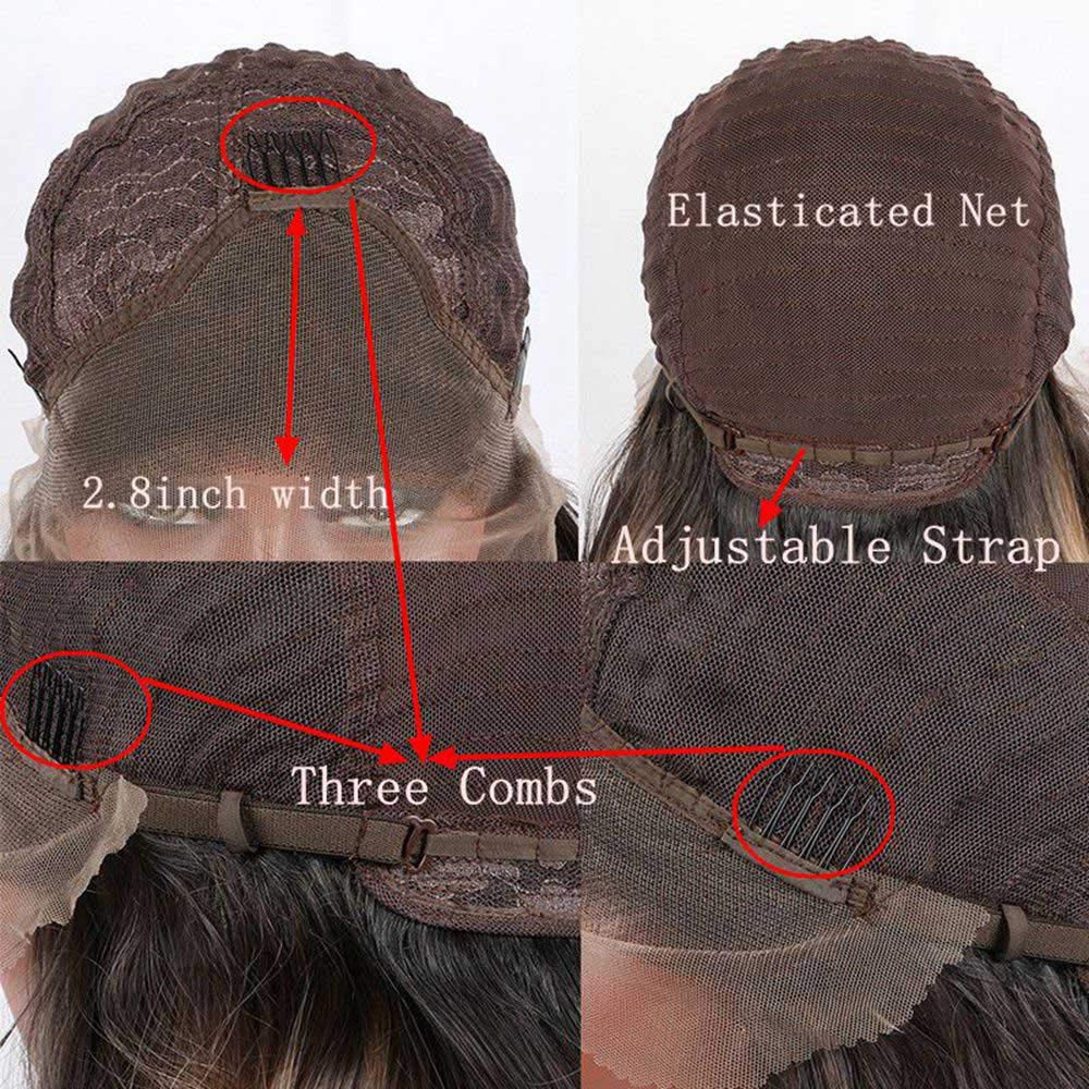 Melody Synthetic Lace Front Red Wigs Long Body Wave Hair Heat Resistant Fiber Hair Wigs For Women Cosplay Part Wigs High Density 24Inches Red color