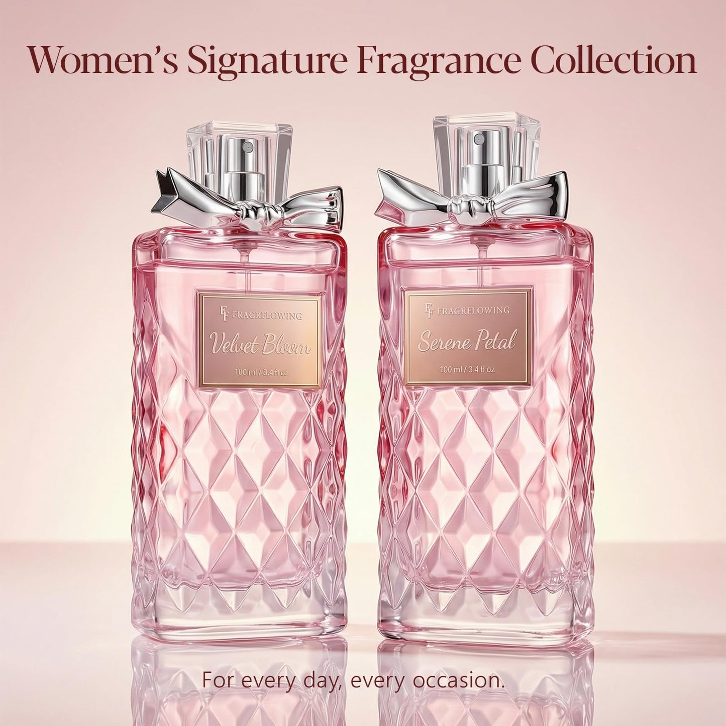 FF FRAGRFLOWING Perfume for Women - 100 ml / 3.4 fl oz - Alcohol-Free Long Lasting Floral Fragrance, Elegant Womens Perfume Gifts for Women and Moms