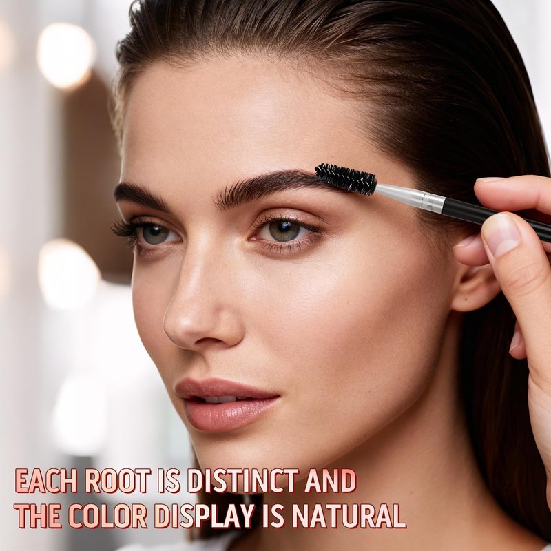 Rogdoo Eyebrow Pen-2-in-1 Dual-Ended Waterproof Eye Brow Pencils for Women with 4-Fork-Tip & Precise Brush-Tip for Natural Hair Like Strokes,Last All-Day,with Eyebrow Spoolie Brush,Light brown
