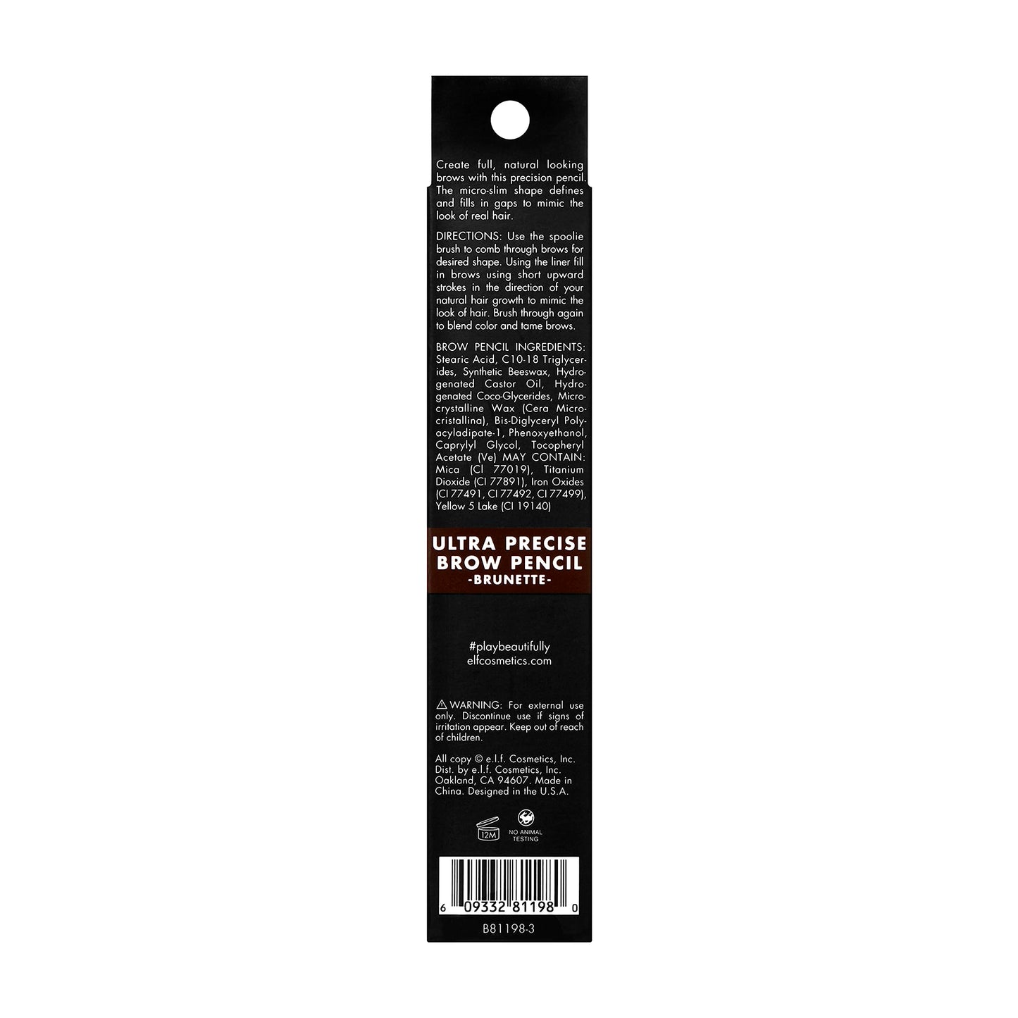 e.l.f. Ultra Precise Brow Pencil, Dual-Ended, Ultra Fine Tip Defines & Fills Eyebrows, Creamy Formula, Vegan & Cruelty-Free, Brunette