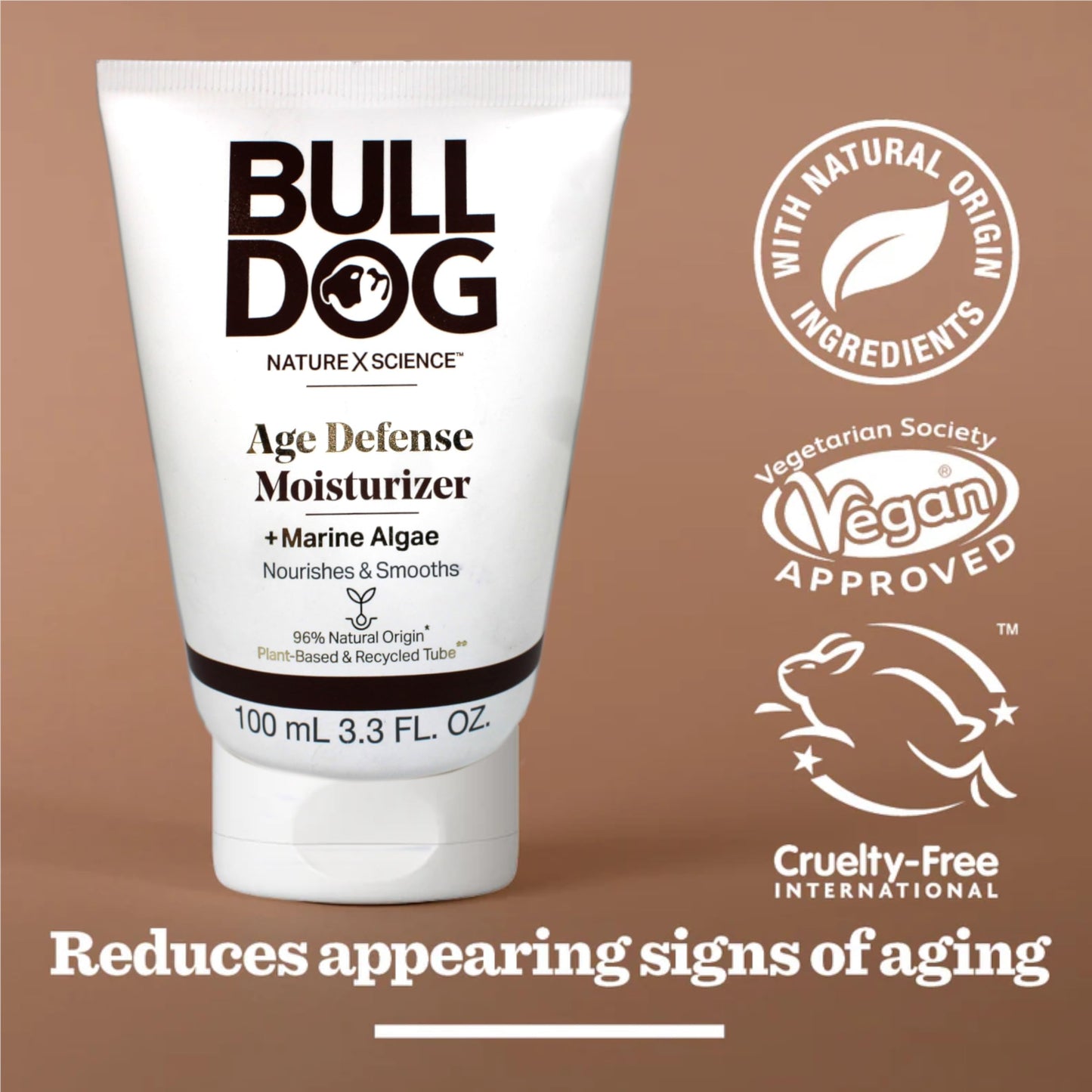 Bulldog Mens Skincare and Grooming Age Defense Moisturizer, 3.3 Ounce, 2 Count (Pack of 1)