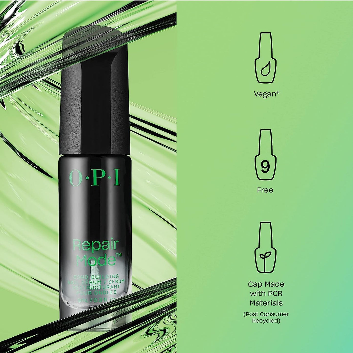 Bundle of OPI xPress/On Press On Nails, With Nail Glue, Short Neutral Nails, Don't Bossa Nova Me Around + OPI Repair Mode Bond Building Nail Serum, Clear, 0.3 fl oz