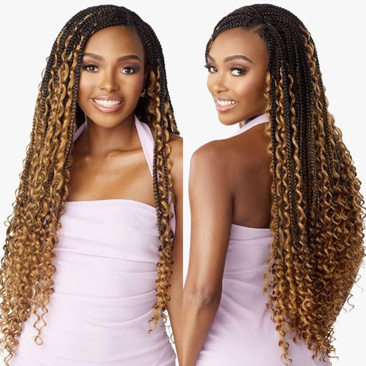 Deep Water Wave Curly Bulk Human Hair - Brazilian Virgin Hair for Micro Boho Braids | 100g, 22 Inch, P4/30 Highlight