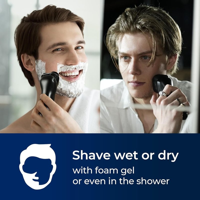 Precision Men's Shaver: The Strategist Waterproof Razor with Adjustable Speeds, Integrated Nose Hair Trimmer, and Cordless Convenience - Deep Grey
