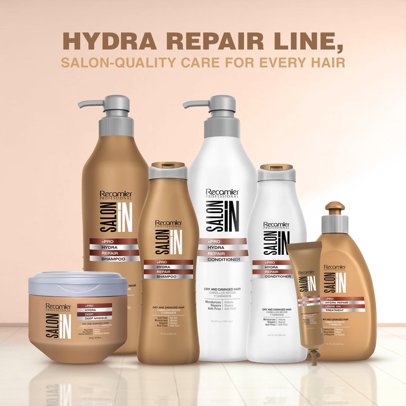 Salon In by Recamier | Hydra Repair Hair Shampoo | Moisturizing & Strengthening for Dry, Damaged Hair | 33.8. fl.oz / 1000 ml