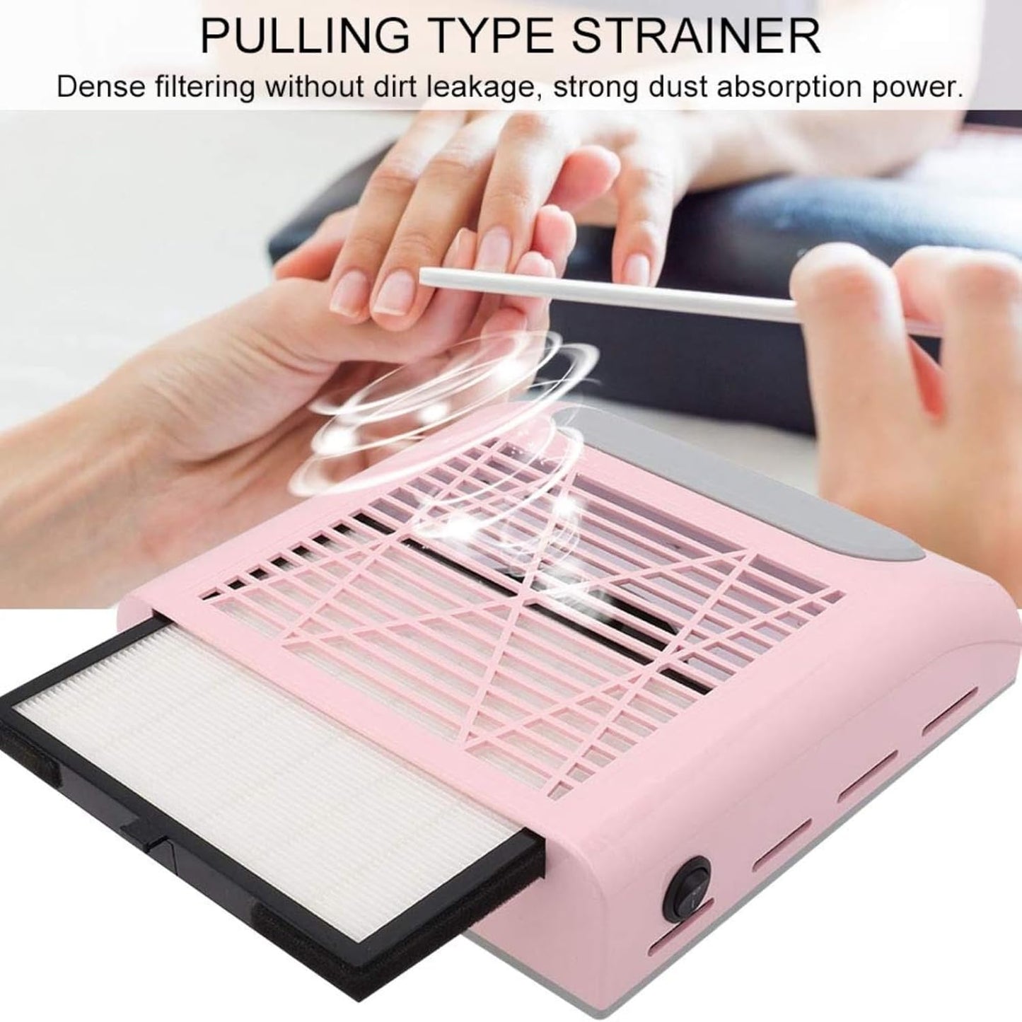 80W Nail Vacuum Cleaner - Strong Suction Dust Collector for Acrylic & Gel Nails