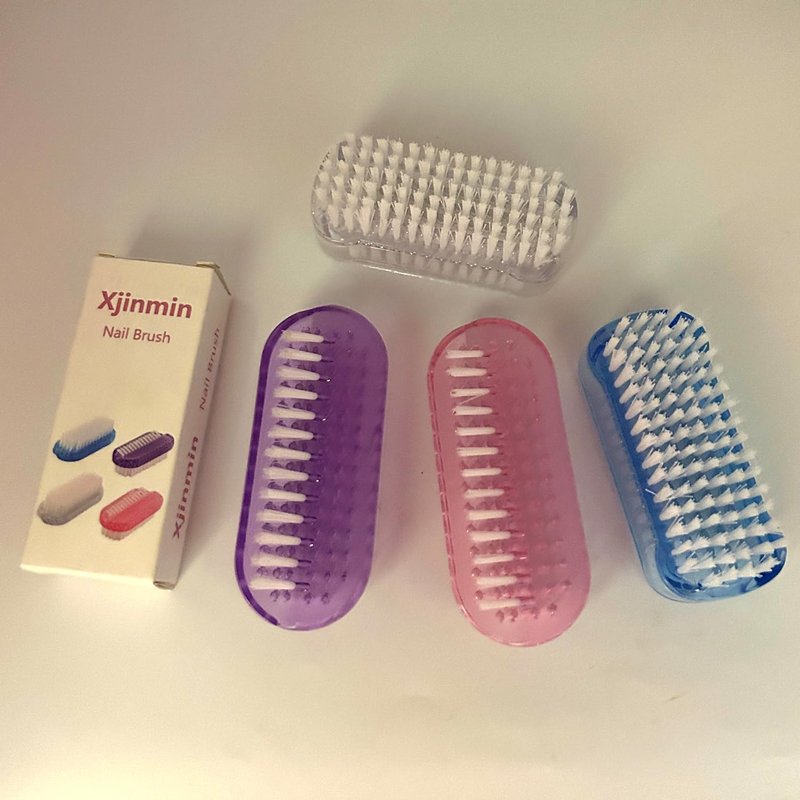 Xjinmin Nail Brush Two Sided Fingernail Scrub Brush Hand Cleaning Brushes Soft Stiff Bristles Nails Toes scrubber for Men Women Kids,4 PCS