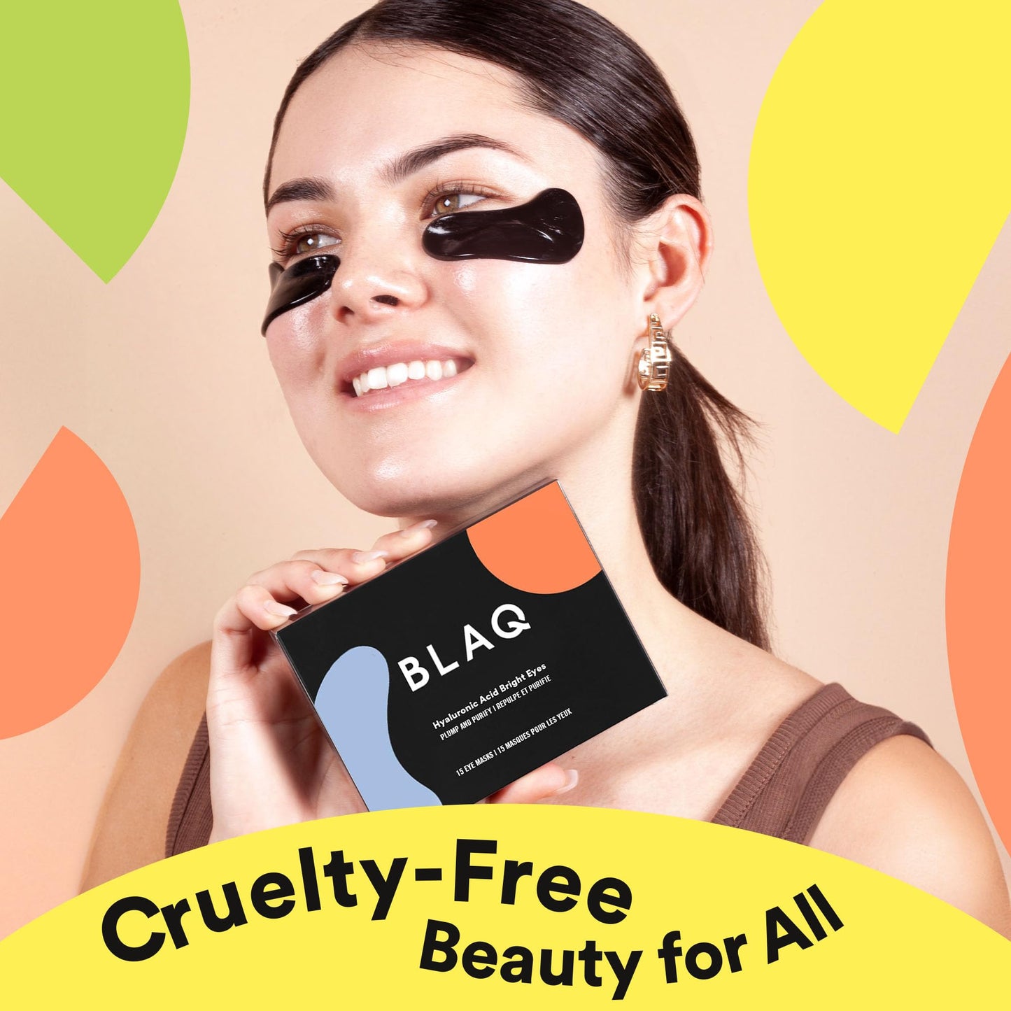 BLAQ Award Winning Under Eye Patches for Dark Circles and Puffiness, Under Eye Mask with Red Algae and Activated Charcoal, Vegan and Cruelty-Free Under Eye Masks, 15-Pack, Hyaluronic Acid Bright Eyes